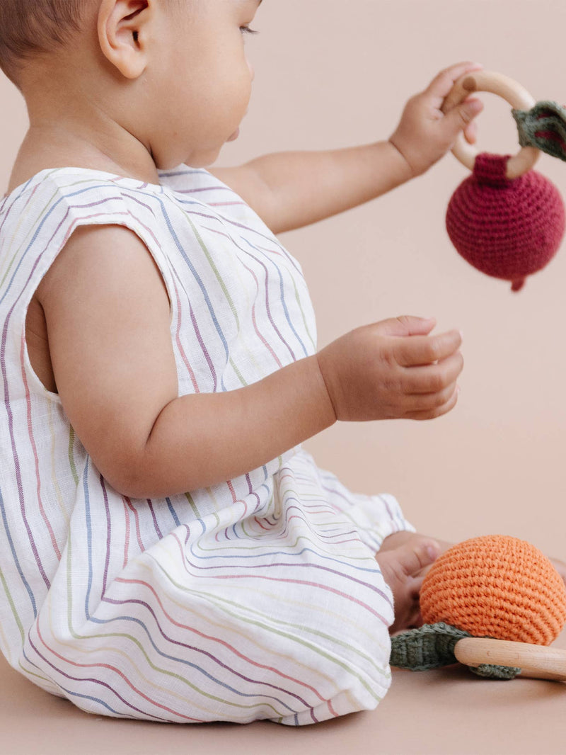 Cotton Crochet Rattle Teether - Beet by The Blueberry Hill Toys The Blueberry Hill   