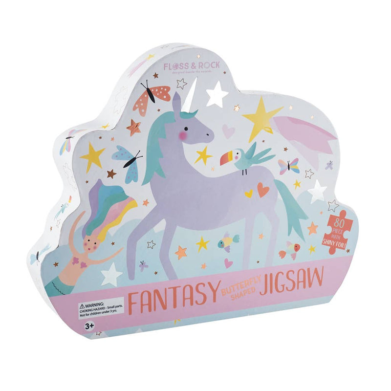 Fantasy Butterfly Shape Jigsaw Puzzle - 80 Pieces by Floss & Rock