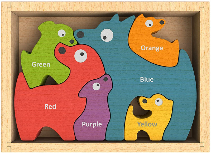 Dog Family Puzzle with Curriculum - Spanish Colors by Begin Again Toys Begin Again   