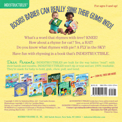 Indestructibles Book - Rhyme With Me! Books Workman Publishing   