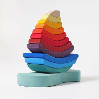 Wooden Boat Stacking Tower by Grimm's Toys Grimm's   