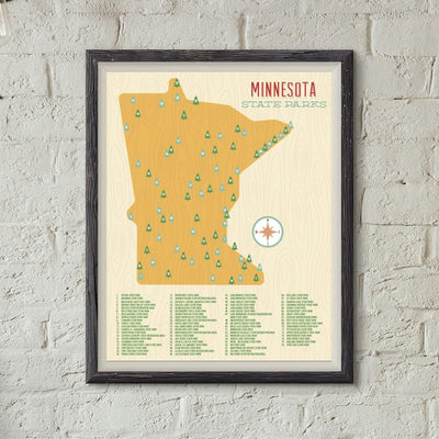Minnesota State Parks Map Art Print by Sweetpea & Co