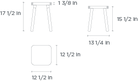 Square Stool - Birch / White by Oeuf Furniture Oeuf   