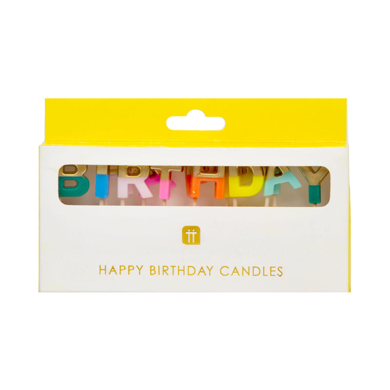 Rainbow Happy Birthday Candles by Talking Tables Paper Goods + Party Supplies Talking Tables   