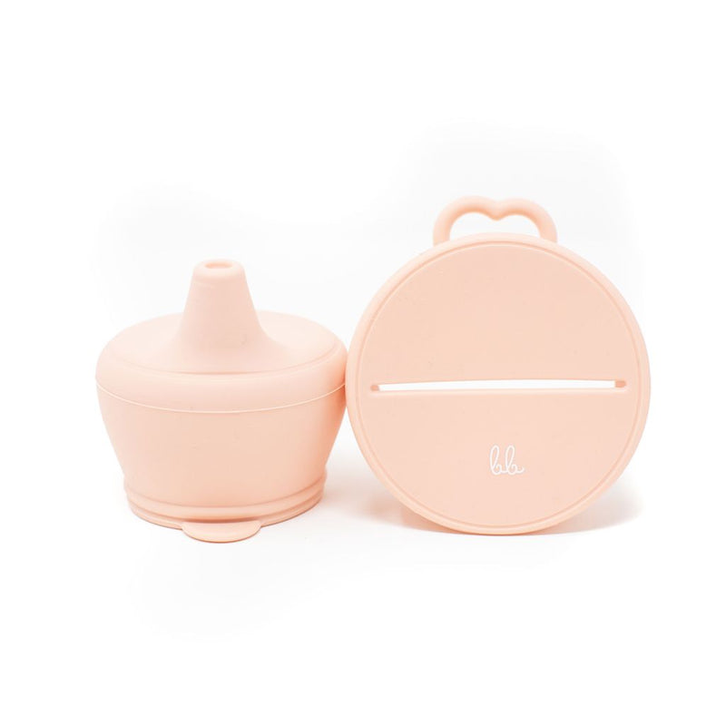 Silicone Snack + Sippy Lids - Dusty Pink by Baby Bar & Co Nursing + Feeding Baby Bar & Co   