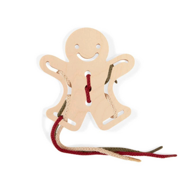 Wooden Lacing Toy in Gingerman - Natural by Babai Toys BABAI   