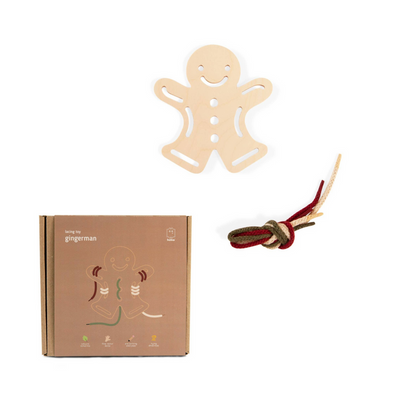 Wooden Lacing Toy in Gingerman - Natural by Babai Toys BABAI   