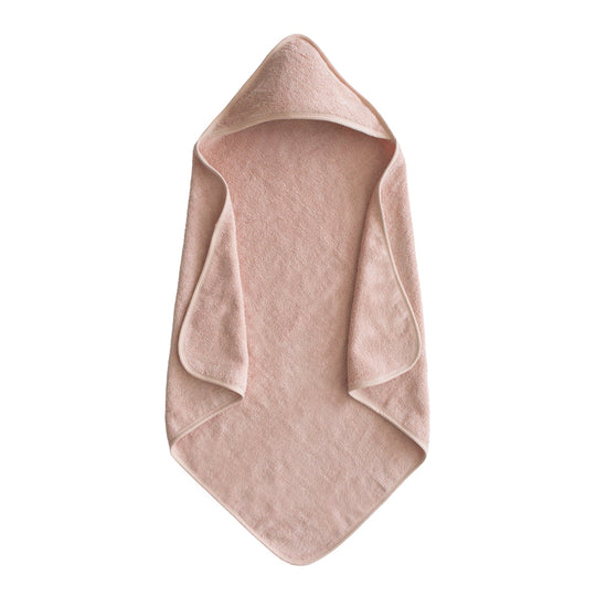 Organic Cotton Baby Hooded Towel - Blush by Mushie & Co