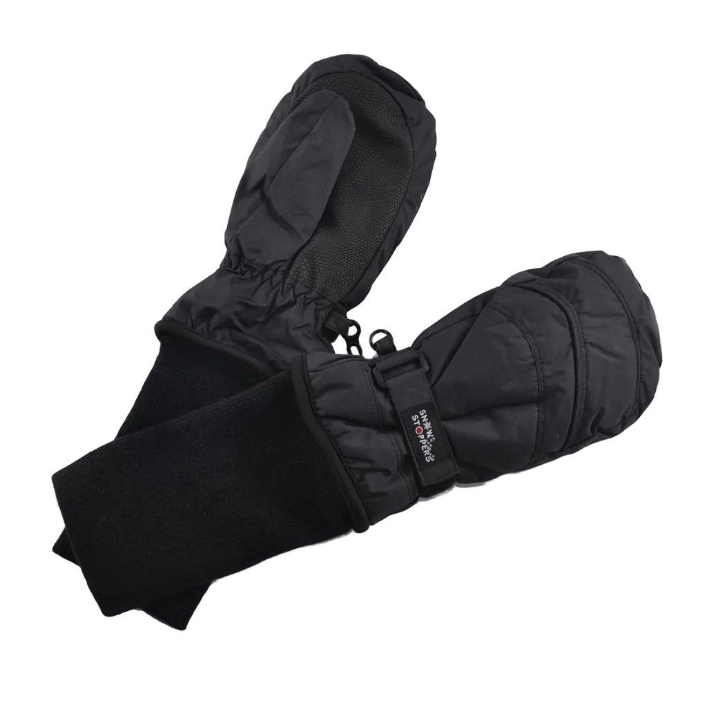 Waterproof Stay-On Mittens No Thumb - Black by SnowStoppers Accessories SnowStoppers   