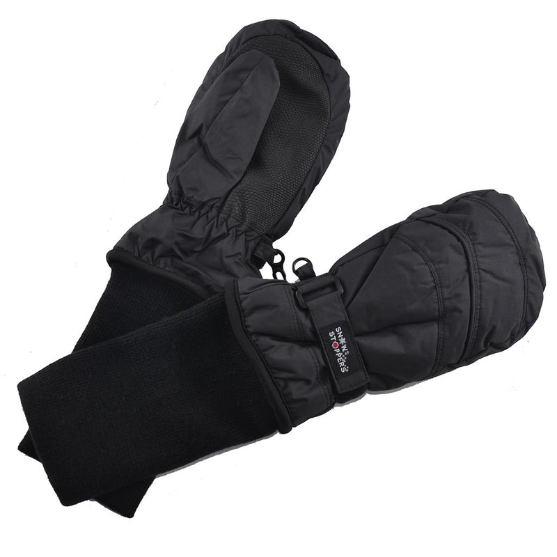 Waterproof Stay-On Mittens No Thumb - Black by SnowStoppers Accessories SnowStoppers   