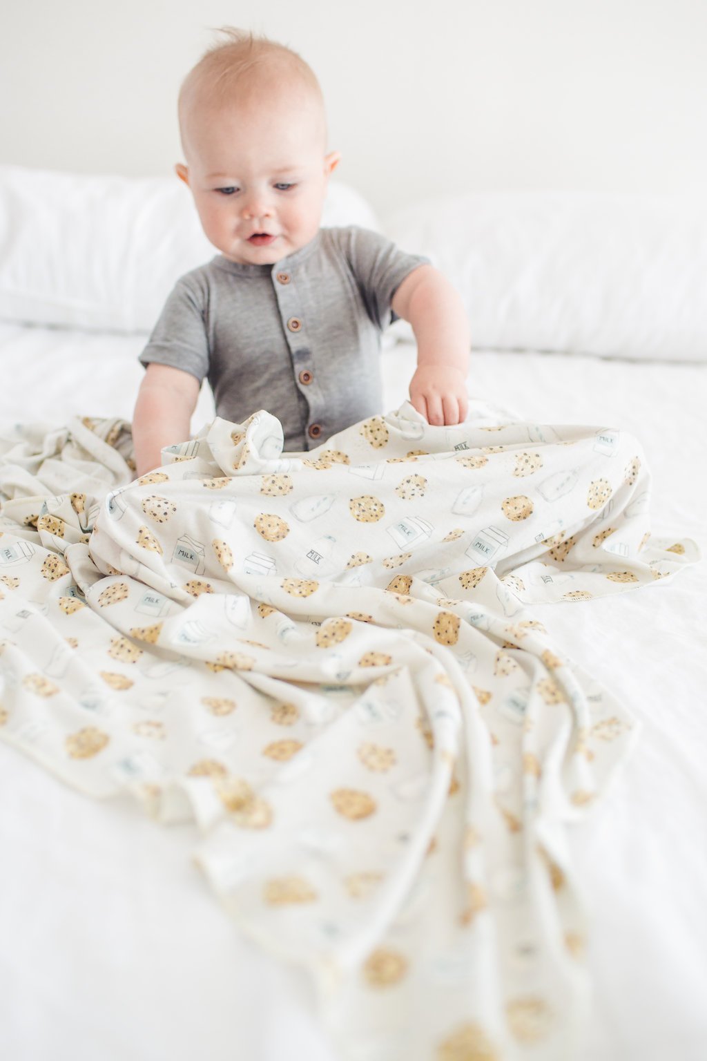 Knit Swaddle Blanket - Chip by Copper Pearl Bedding Copper Pearl   