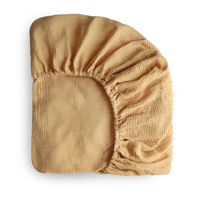 Extra Soft Muslin Crib Sheet - Fall Yellow by Mushie & Co Bedding Mushie & Co   