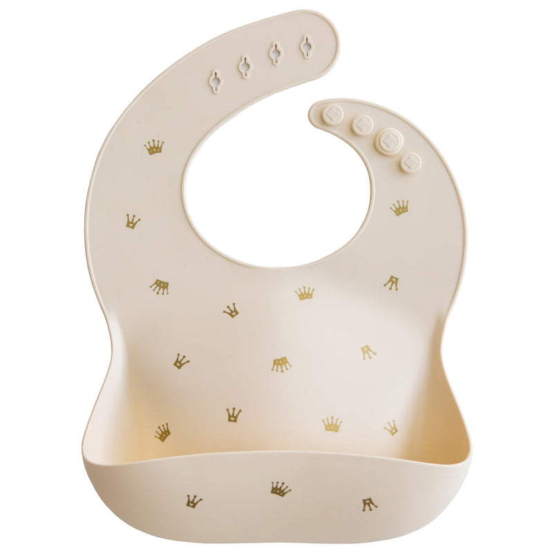 Silicone Baby Bib - Crowns by Mushie & Co Nursing + Feeding Mushie & Co   