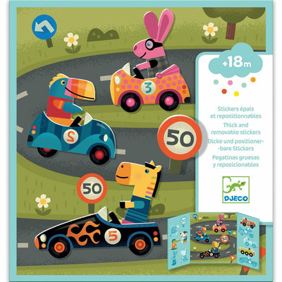 Repositionable Sticker Stories Activity Book - Cars by Djeco Books Djeco   