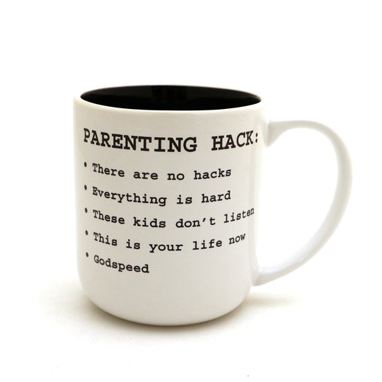 Parenting Hack Mug by Lenny Mud