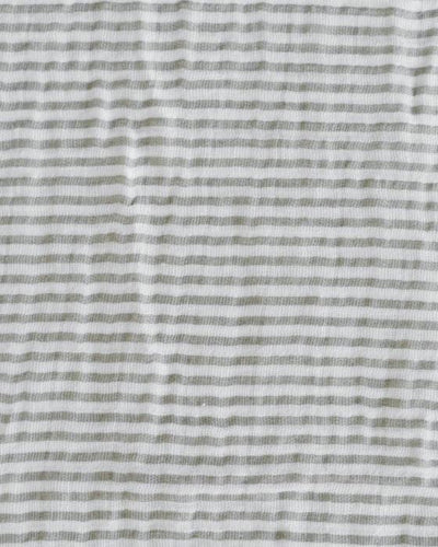 Cotton Muslin Single Swaddle - Grey Stripe by Little Unicorn Bedding Little Unicorn   