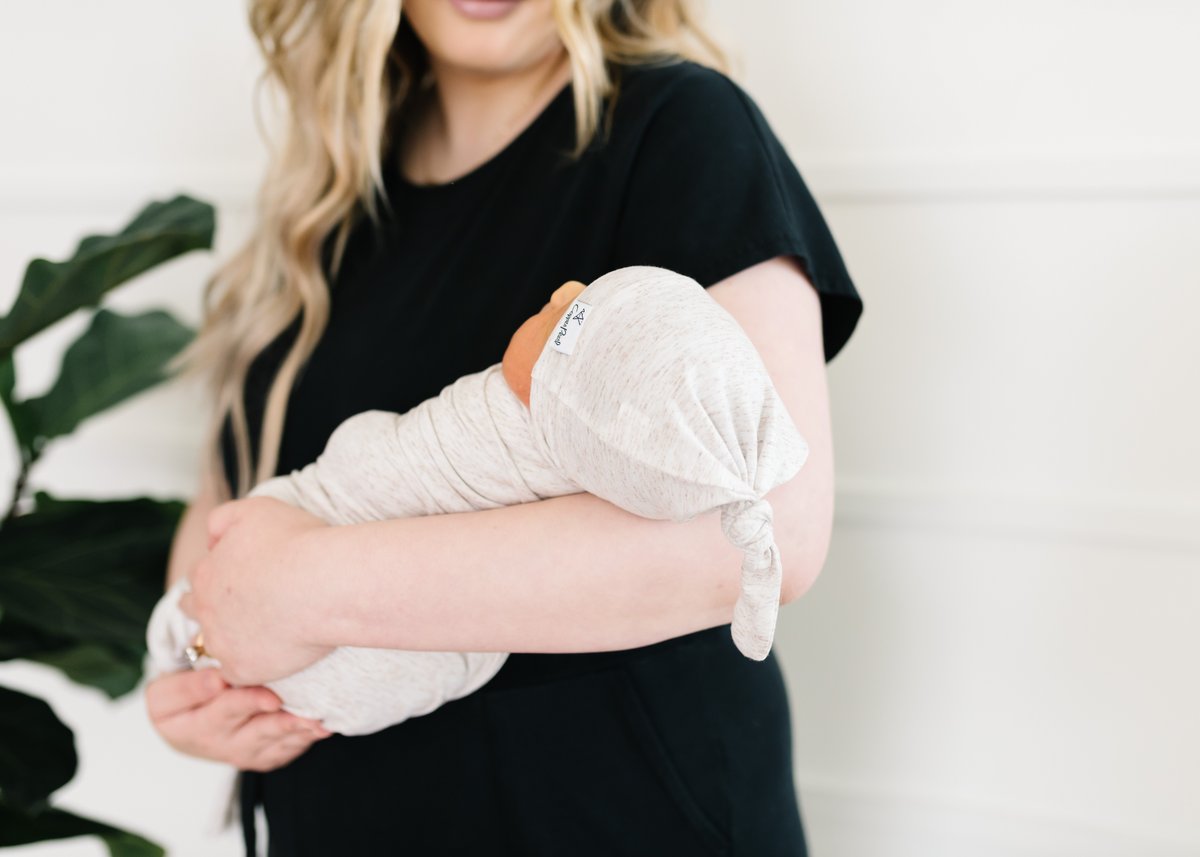 Knit Swaddle Blanket - Oat by Copper Pearl Bedding Copper Pearl   