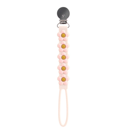 Beadless Pacifier Clip - Cream Daisy by Loulou Lollipop