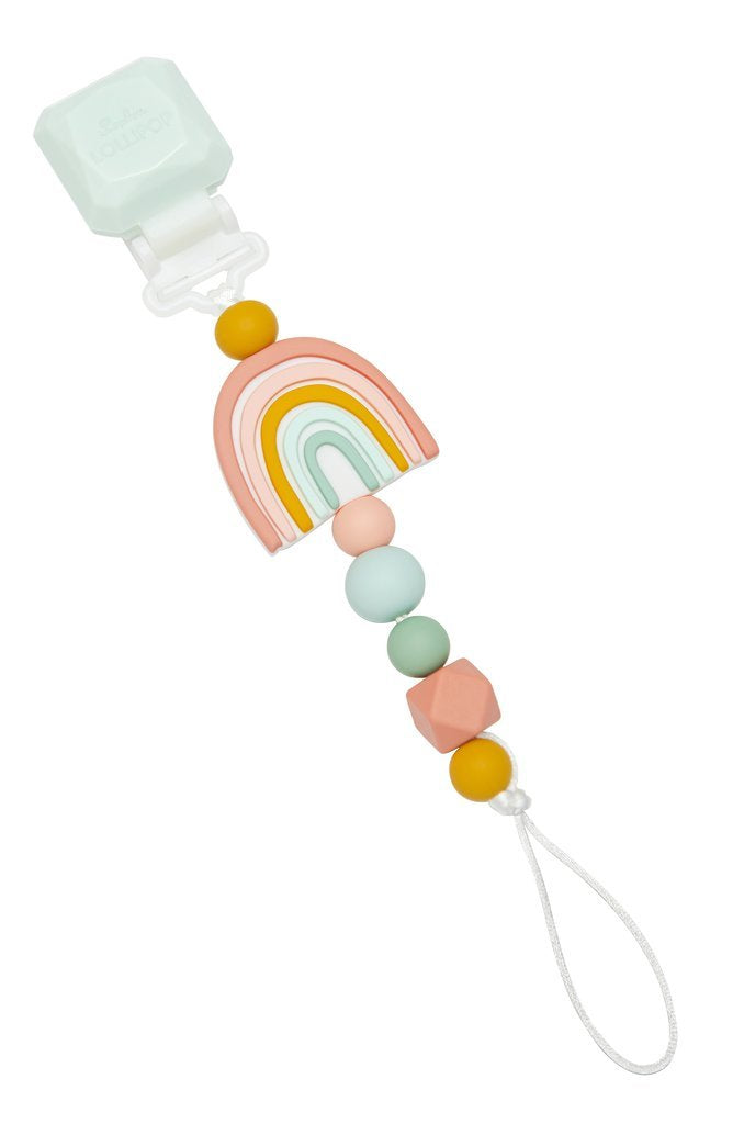 Darling Pacifier Clip - Rainbow by Loulou Lollipop Infant Care Loulou Lollipop   