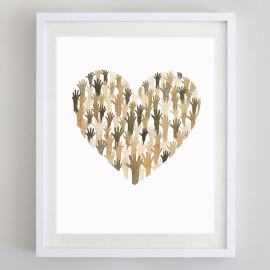 Diversity + Unity Heart Watercolor Print by Carly Rae Studio