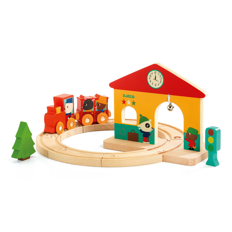 Minitrain Wooden Train Set by Djeco Toys Djeco   