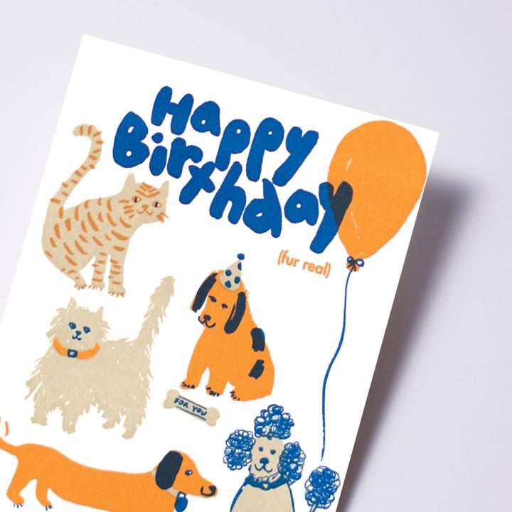 Happy Birthday Fur Real Card by Egg Press Paper Goods + Party Supplies Egg Press   