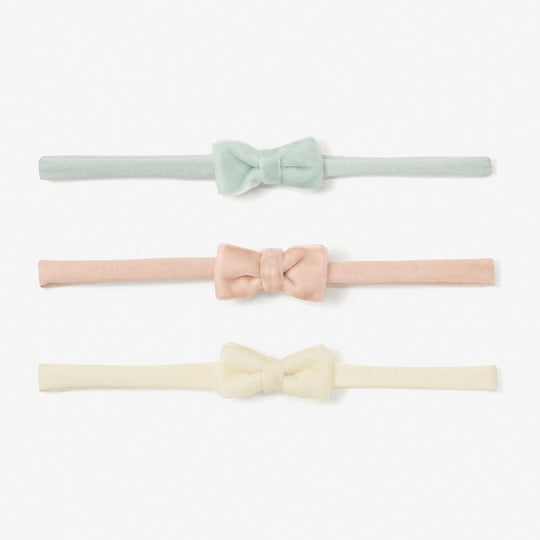 Velvet Bow Headband - Set of 3 by Elegant Baby