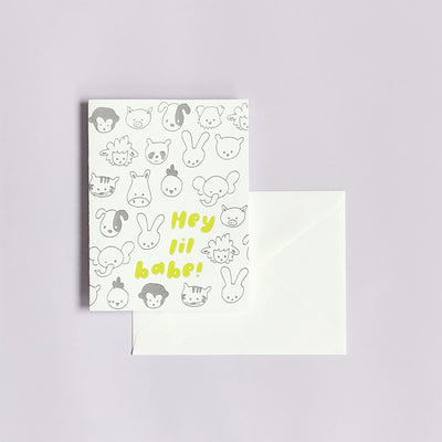 Hey Lil' Babe Card by Printerette Press Paper Goods + Party Supplies Printerette Press   