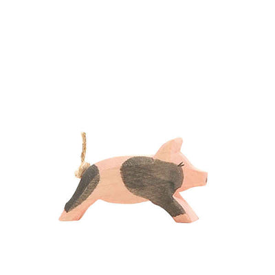 Spotted Piglet Running by Ostheimer Wooden Toys Toys Ostheimer Wooden Toys   