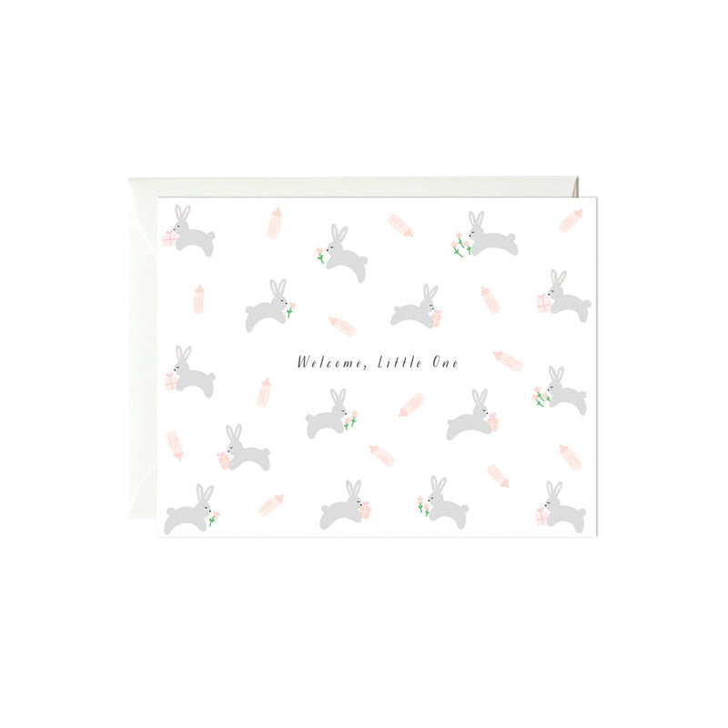 Bunnies Baby Card by Paula & Waffle
