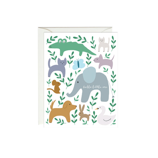 Baby Animals Baby Card by Paula & Waffle