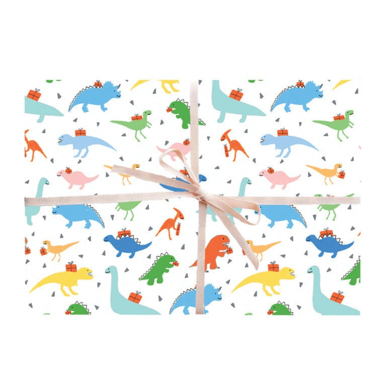 Dinosaurs Gift Wrap - Roll with 3 Sheets by Paula & Waffle