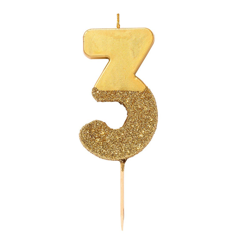 Gold Glitter Number Candle by Talking Tables Paper Goods + Party Supplies Talking Tables 3  