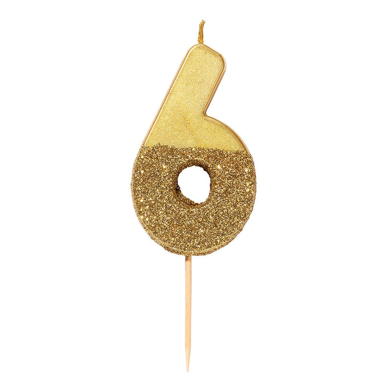Gold Glitter Number Candle by Talking Tables Paper Goods + Party Supplies Talking Tables 6  