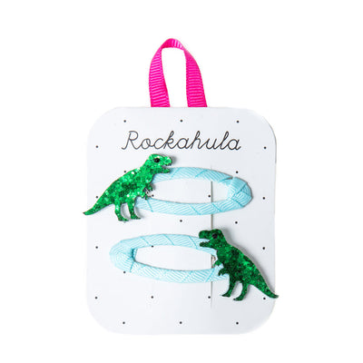 T-Rex Glitter Clips by Rockahula Kids Accessories Rockahula Kids   