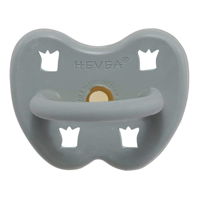 Crown Round Natural Rubber Pacifier - Gorgeous Grey by Hevea Infant Care Hevea   