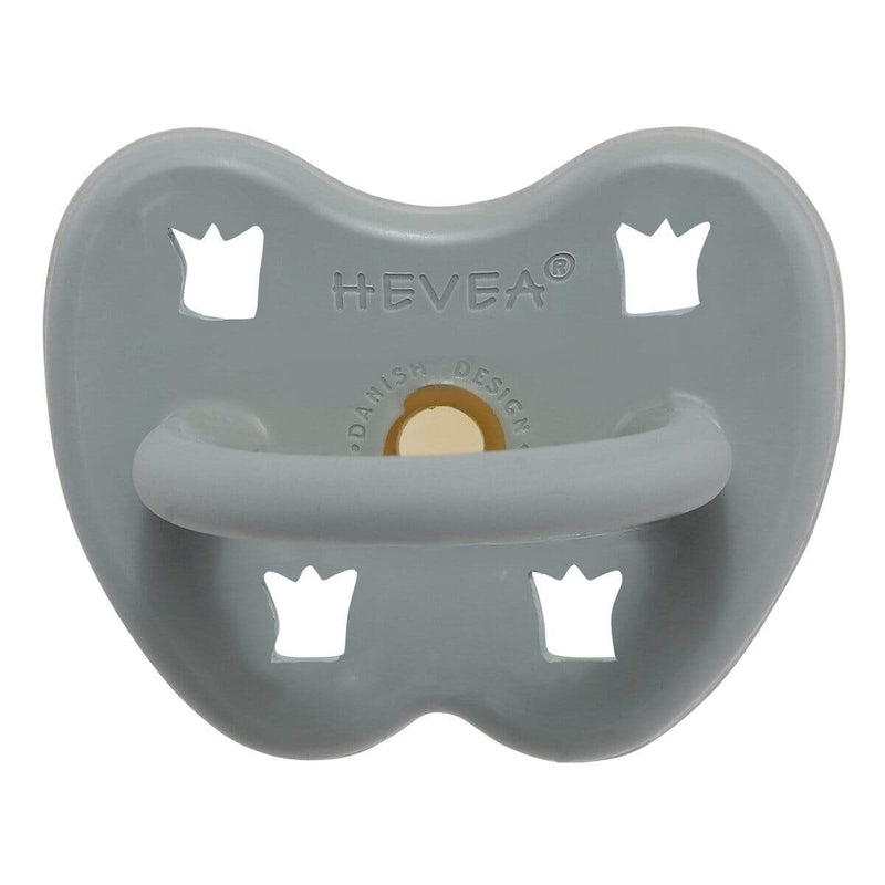 Crown Round Natural Rubber Pacifier - Gorgeous Grey by Hevea Infant Care Hevea   