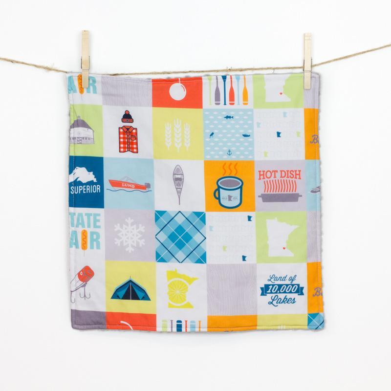 Minnesota Patchwork Baby Security Blanket - Small Silver Cuddle Bedding Abbey&