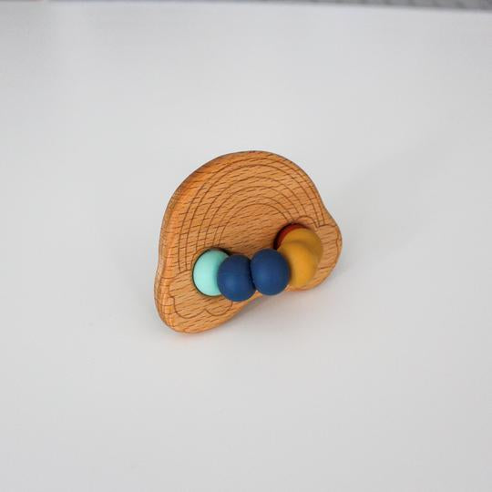 Wood and Silicone Rainbow Teether by Chelsea and Marbles