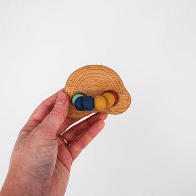 Wood and Silicone Rainbow Teether by Chelsea and Marbles Toys Chelsea and Marbles   