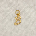 Gold Script Initial Pendant by Wallin + Buerkle Accessories Wallin + Buerkle - Letter B charm on white background   