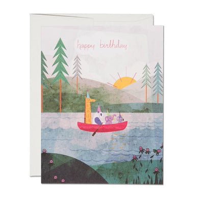 Four Canoe Birthday Card by Red Cap Cards Paper Goods + Party Supplies Red Cap Cards   