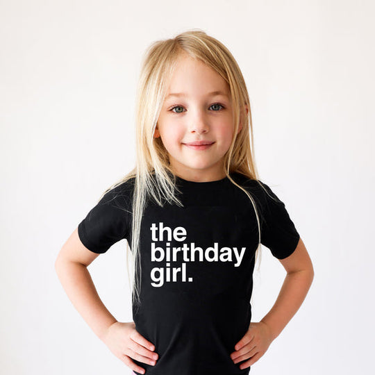 Organic The Birthday Girl Tee - Black by Lola & Taylor