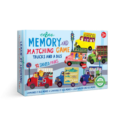 Trucks & A Bus Little Memory and Matching Game by Eeboo Toys Eeboo   