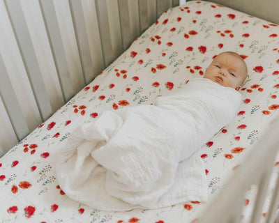 Cotton Muslin Fitted Crib Sheet - Wild Mums by Little Unicorn Bedding Little Unicorn   