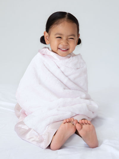 Luxe Solid Baby Blanket - Pink by Little Giraffe Bedding Little Giraffe   