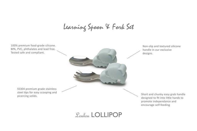 Learning Spoon & Fork - Elephant by Loulou Lollipop Nursing + Feeding Loulou Lollipop   
