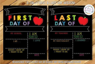 Reusable First & Last Day of School Color Sign (Apple) by Love Designs Decor Love Designs   