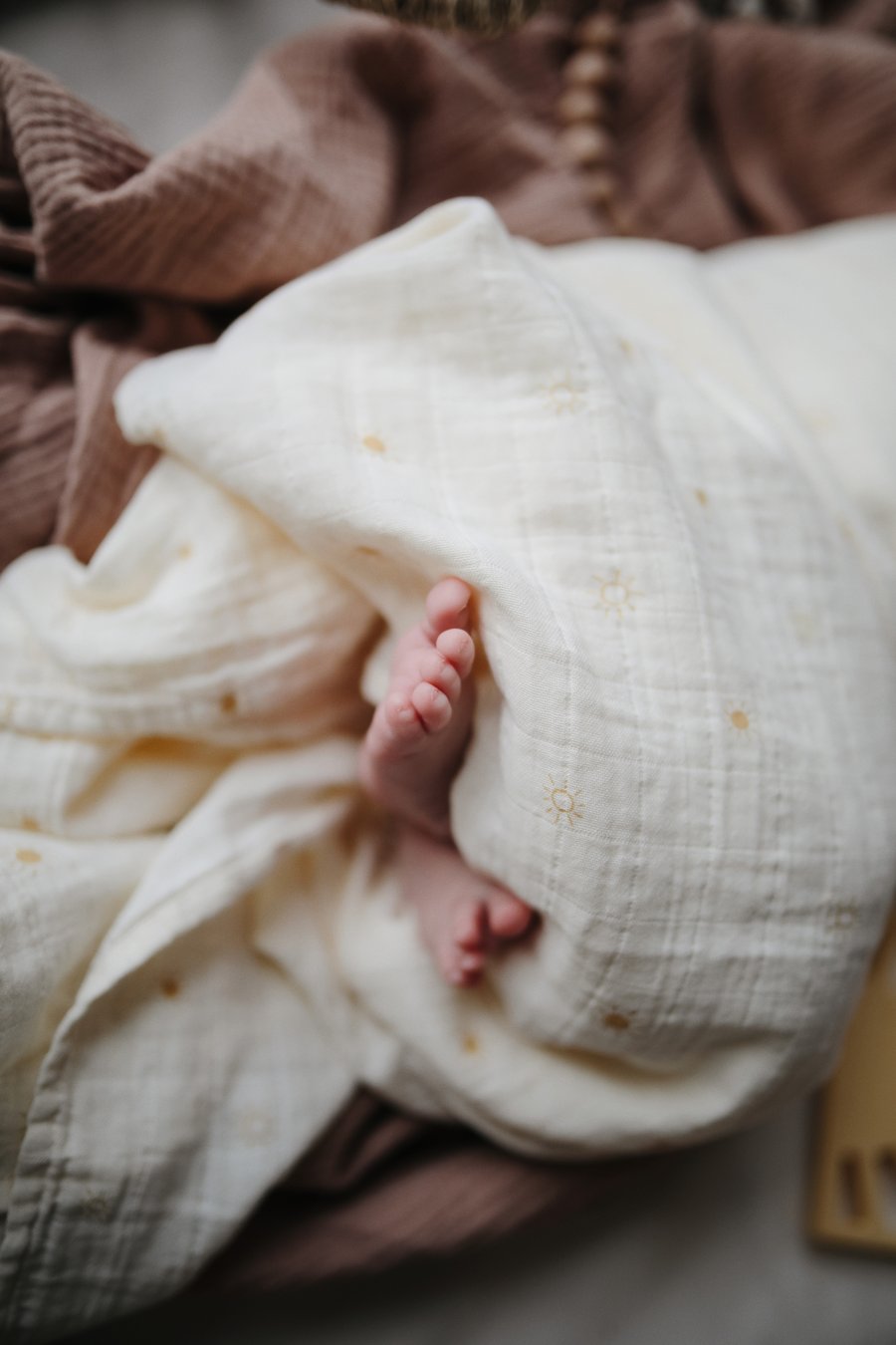 Organic Muslin Swaddle - Sun by Mushie Bedding Mushie & Co   