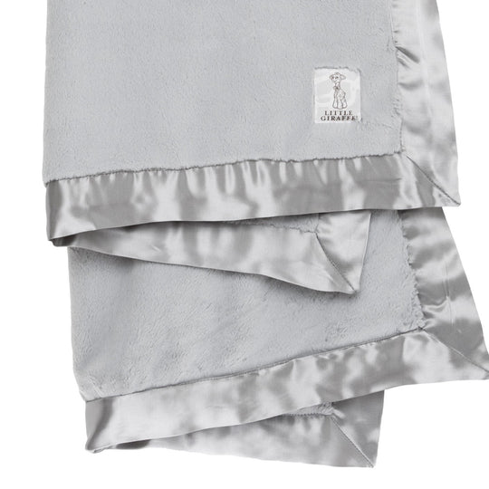 Luxe Solid Baby Blanket - Silver by Little Giraffe